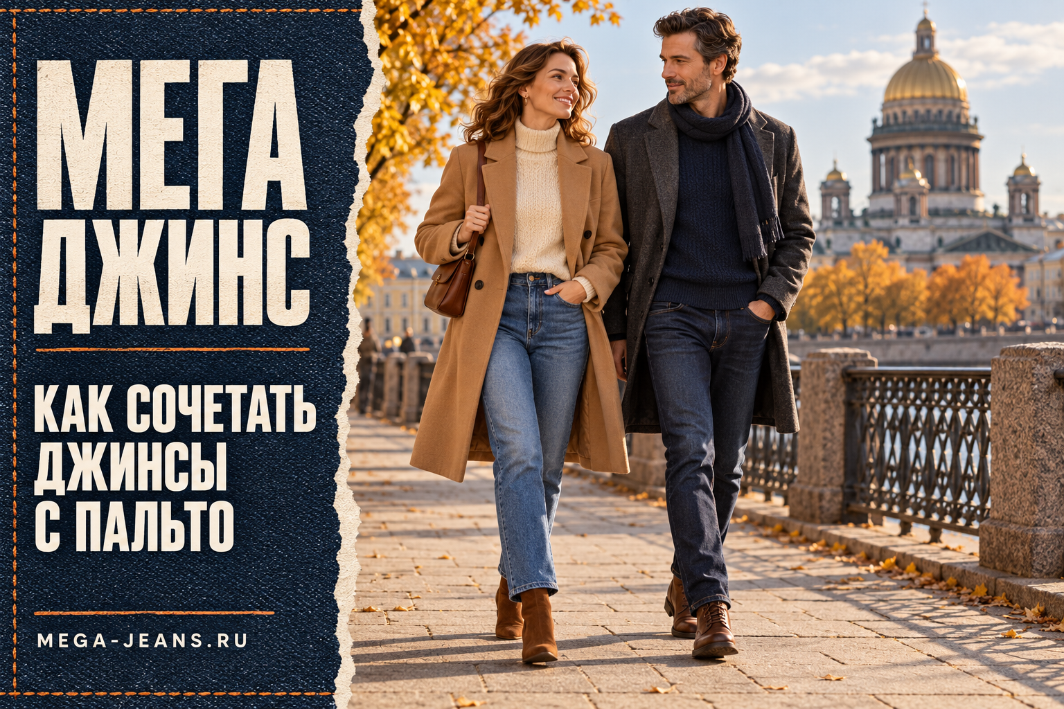 Как сочетать джинсы с пальто: длина, объём и готовые образы